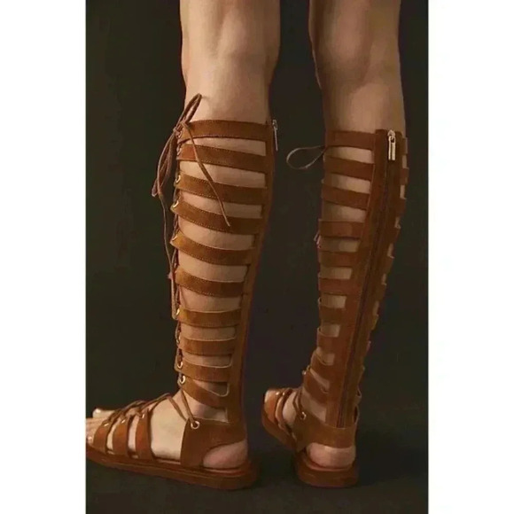 FREE PEOPLE Sun Chaser Tall Gladiator Sandal / Tan - Picture 5 of 10
